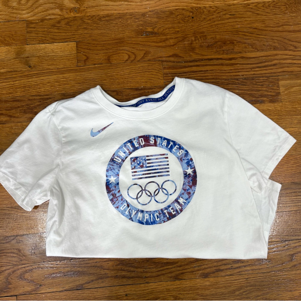 Nike White Short Sleeve Tee with Olympic Emblem